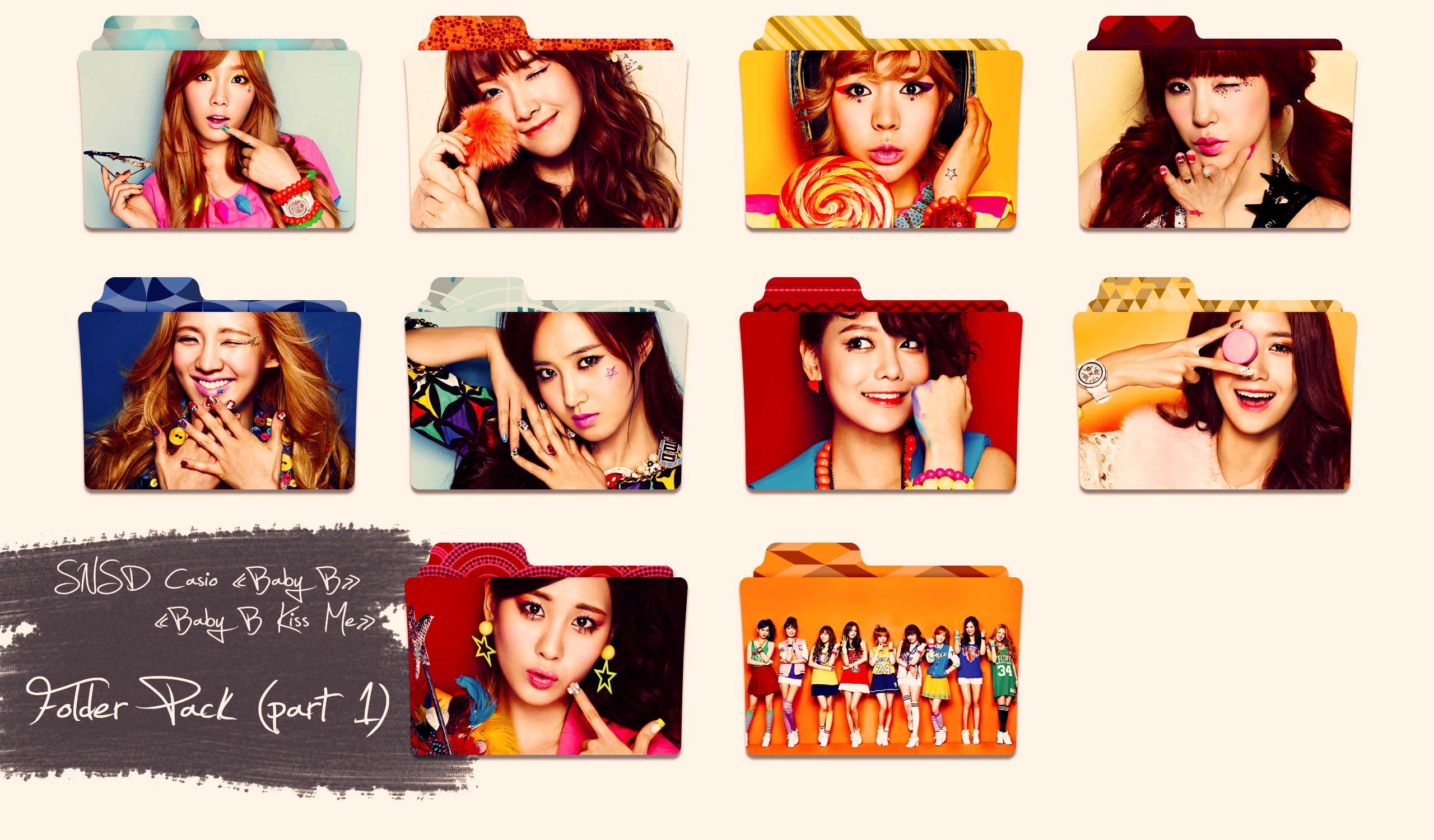 SNSD ~Casio Baby G/Kiss Me~ Folder Pack Part 1