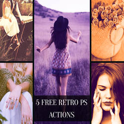 5 Free Vintage Retro PS Actions