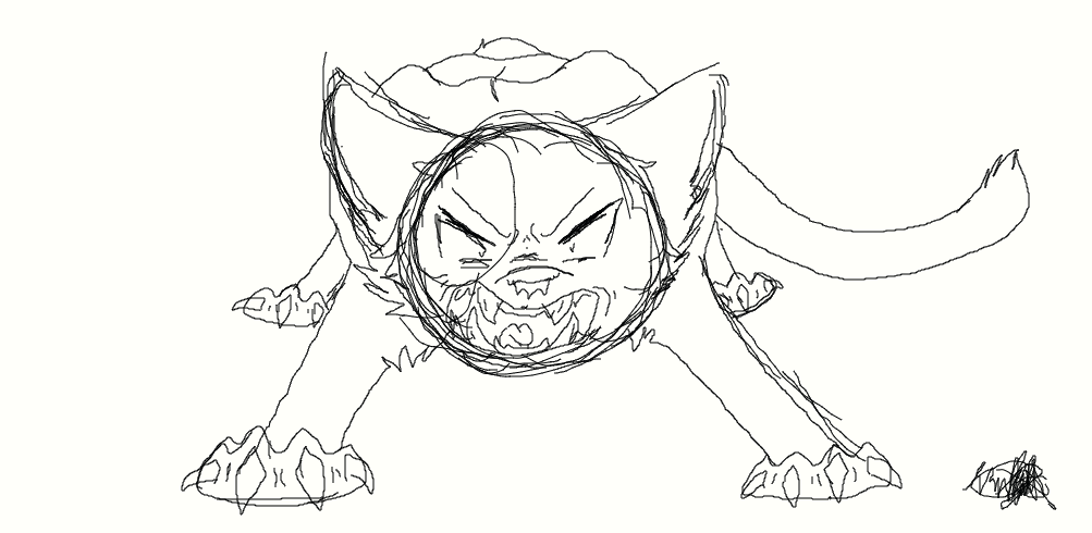 Angry Cat (*sketch*) by Wolfzy87 on DeviantArt