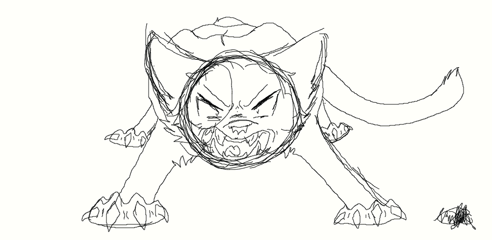 5 minute sketch of an angry cat. : r/drawing