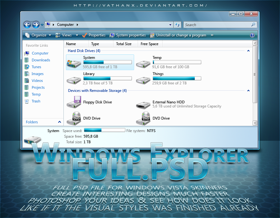 Windows Explorer FULL.PSD by Vathanx on DeviantArt