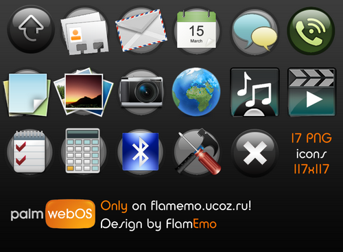 Palm web OS icons