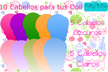 Pack De 10 Cabellos Para Doll