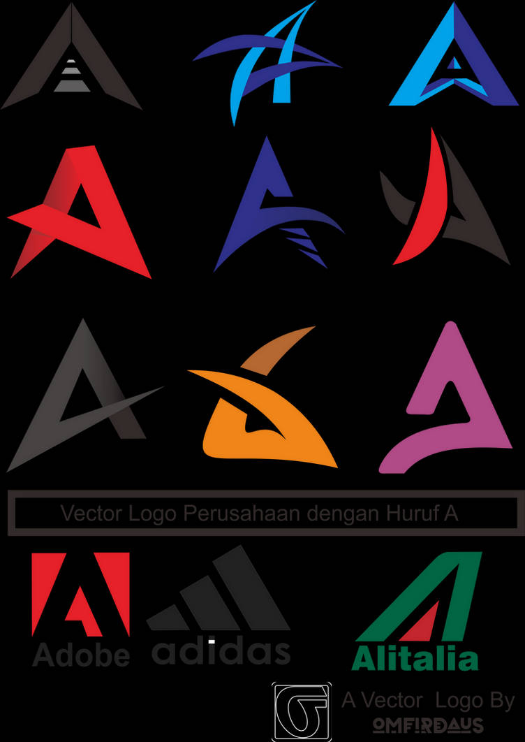 Free Desain  Logo  Vector Huruf  A CDR Ai PSD by omfirdaus on 