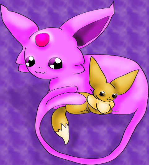 Espeon and Eevee by nooneyouneedtoknow on DeviantArt