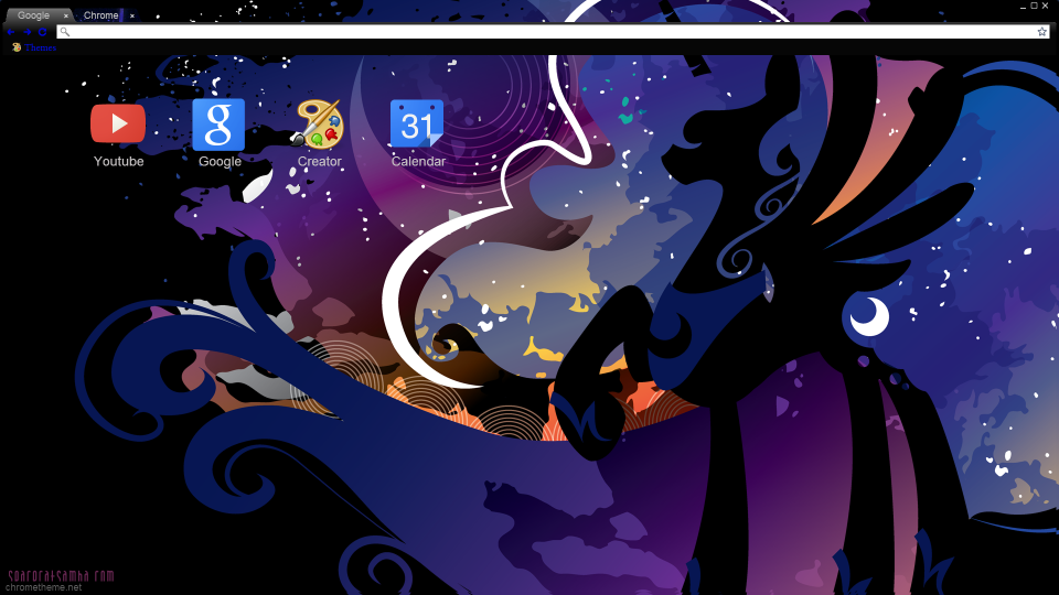 Luna Silhouette Chrome theme (White Tab text) by DaringDashHoof on