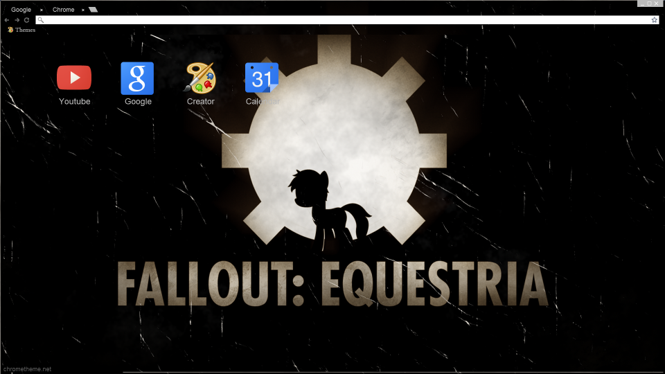 Old Equestria Google Chrome theme W/o littlepip