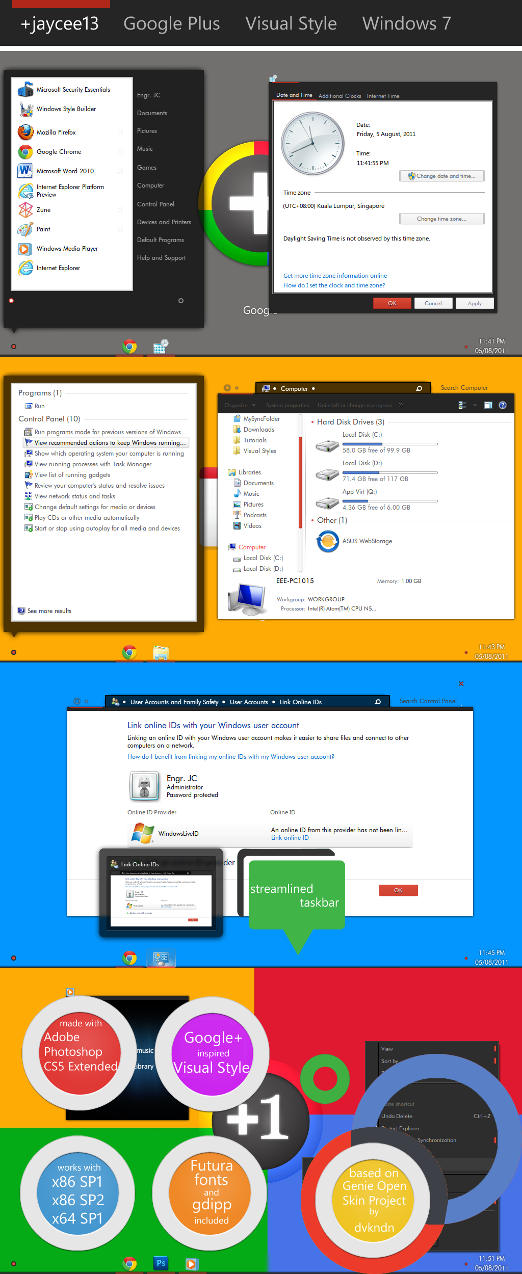 Google+ Visual Style for Win 7