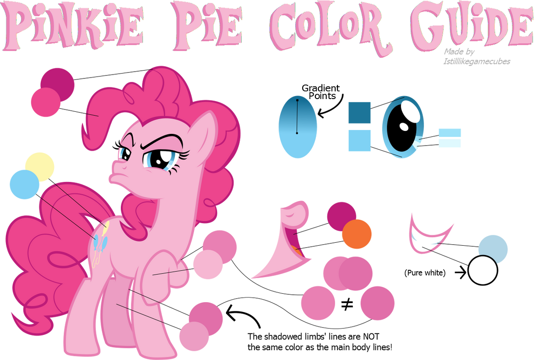 Pinkie Pie Color Guide (Colors From Hubworld) by Haspet on