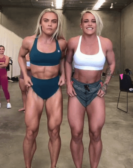 Muscle Kristen Stewart and Cara Delevingne