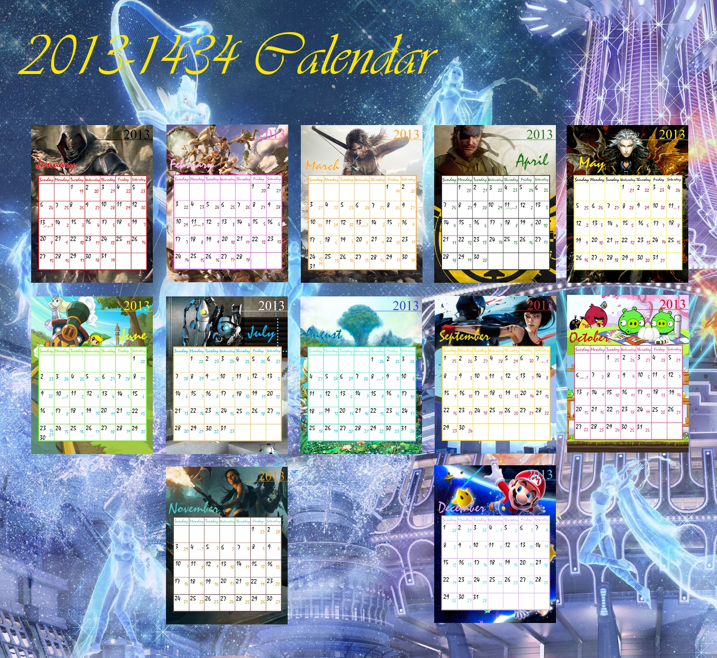 20131434Videogames_Calendar by KD1only on DeviantArt