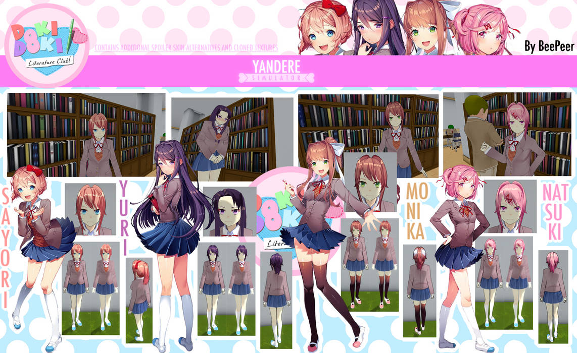 Doki Doki Literature Club Yandere Simulator Yandere Simulator - Doki Doki Literature Club Pack by Beepeer on DeviantArt