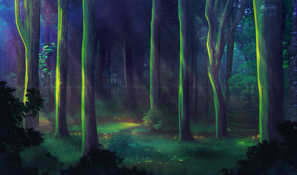 Forest at night - Concept art by Ulfeid3 on DeviantArt
