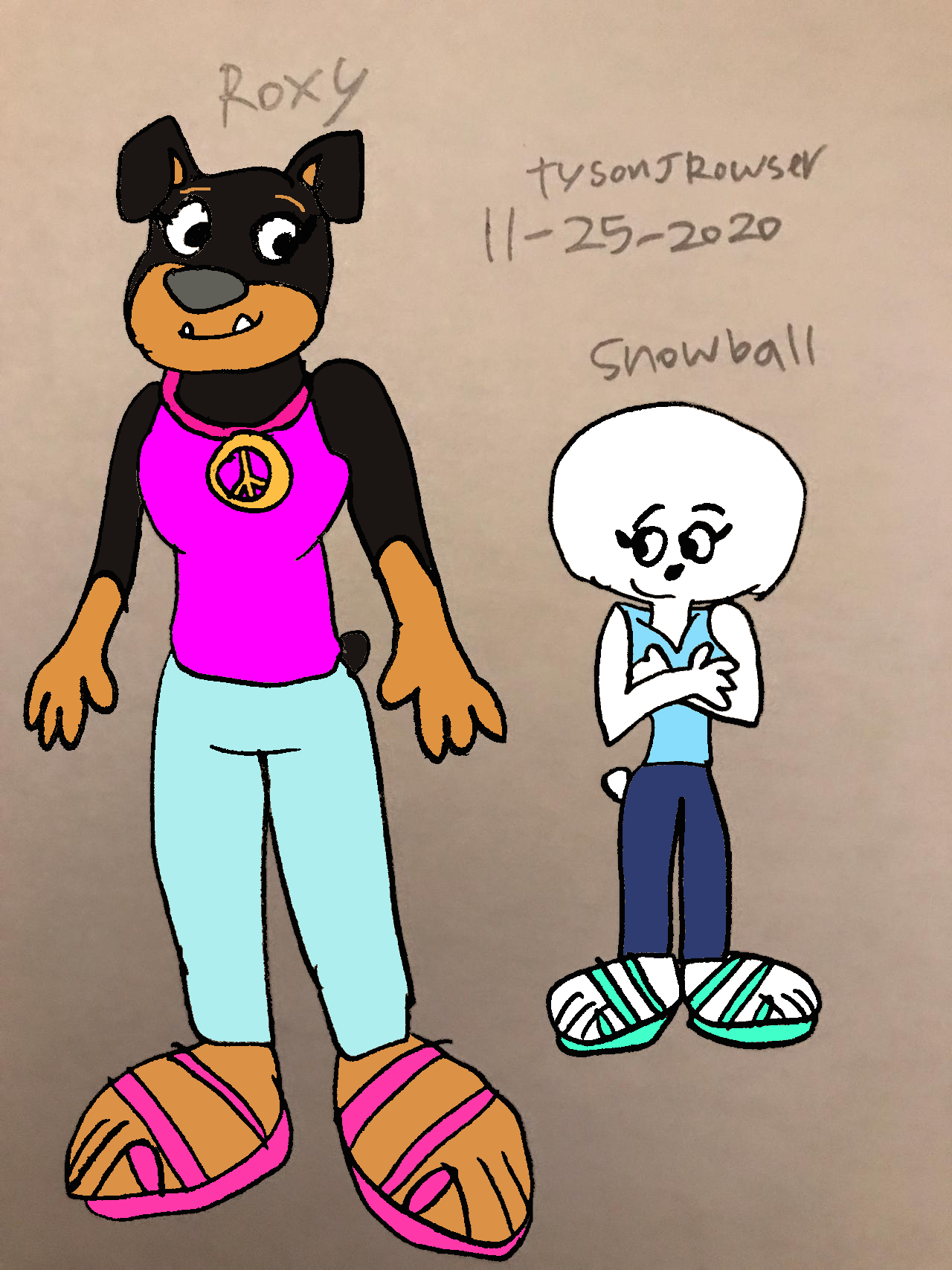 Roxy And Snowball Anthro (Colored) by dialga2018 on DeviantArt