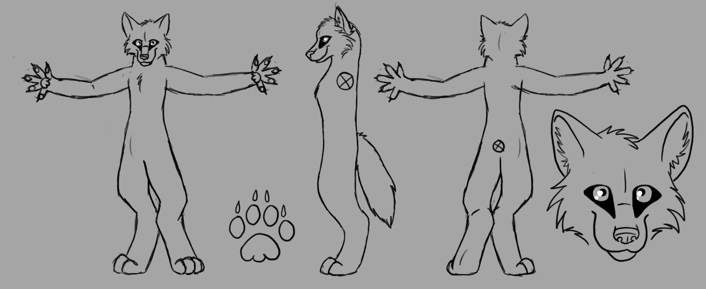 free fursuit design lineart