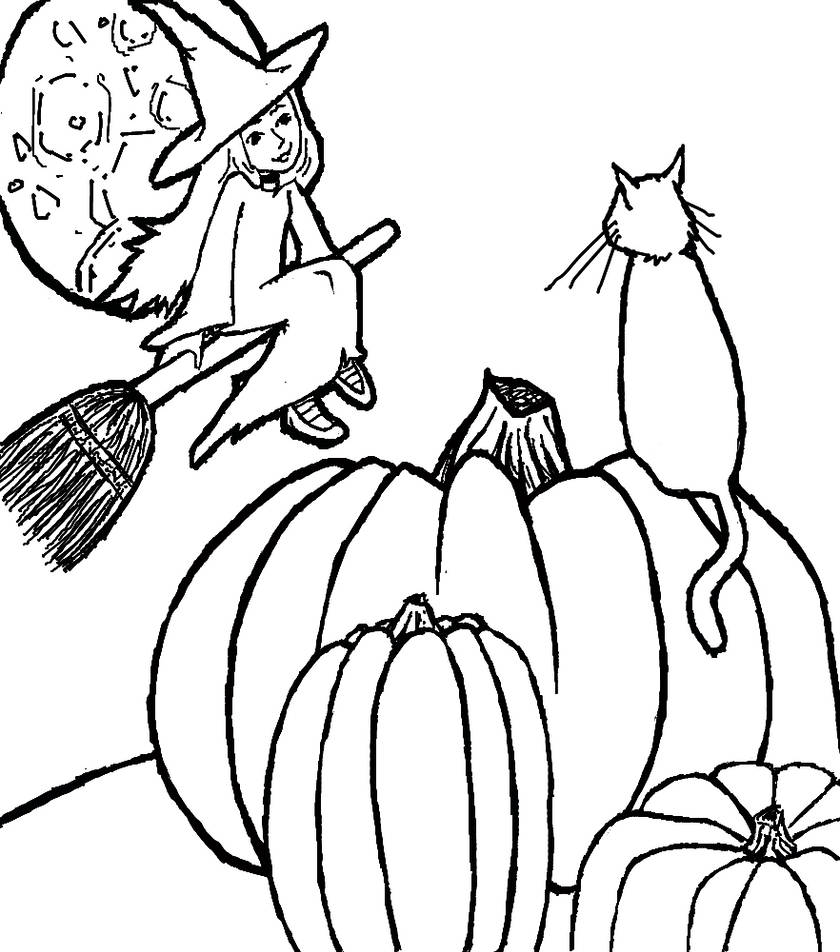 Halloween Night Coloring Page by ALG3BRA1C on DeviantArt