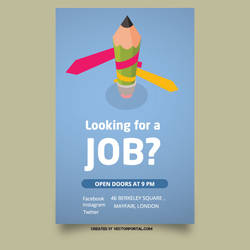 Looking for job vector poster