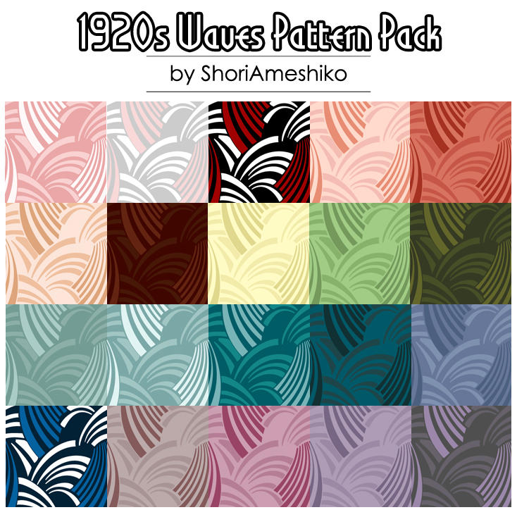 1920s Waves Pattern Pack by SewDesuNe on DeviantArt