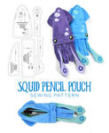 Squid Pencil Pouch Sewing Pattern by SewDesuNe