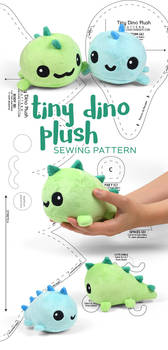 Tiny Dino Plush Sewing Pattern by SewDesuNe