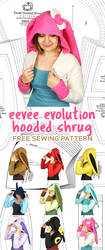 Eevee Evolution Hooded Shrug Sewing Pattern by SewDesuNe