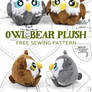 Owl Bear Plush Sewing Pattern