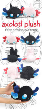 Axolotl Plush Sewing Pattern by SewDesuNe