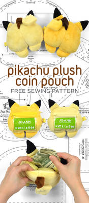 Pikachu Plush Pouch Sewing Pattern