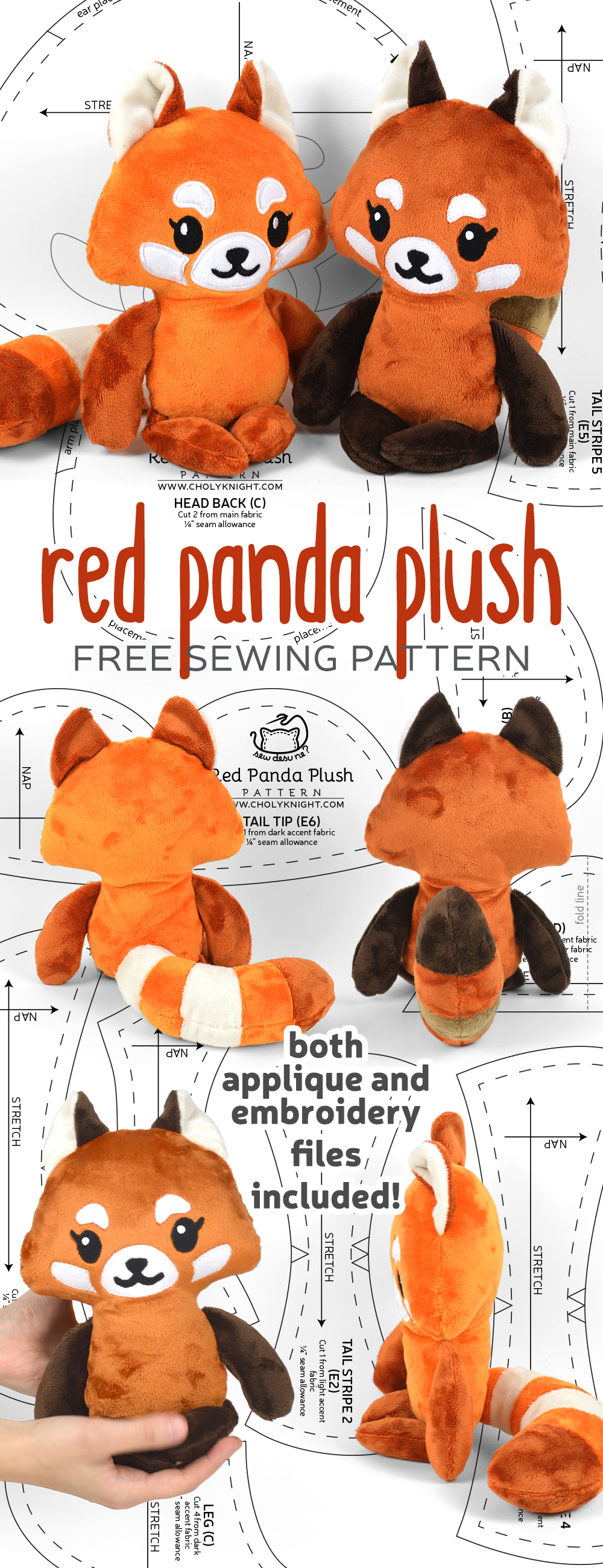 Red Panda Plush Sewing Pattern by SewDesuNe on DeviantArt