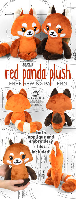 Red Panda Plush Sewing Pattern