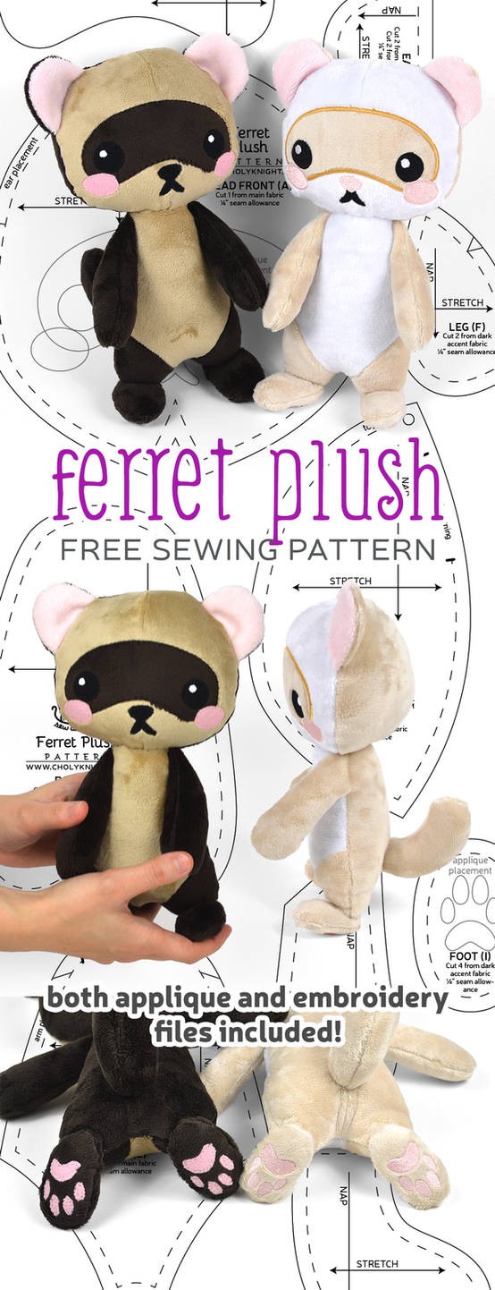 Ferret Plush Sewing Pattern by SewDesuNe on DeviantArt