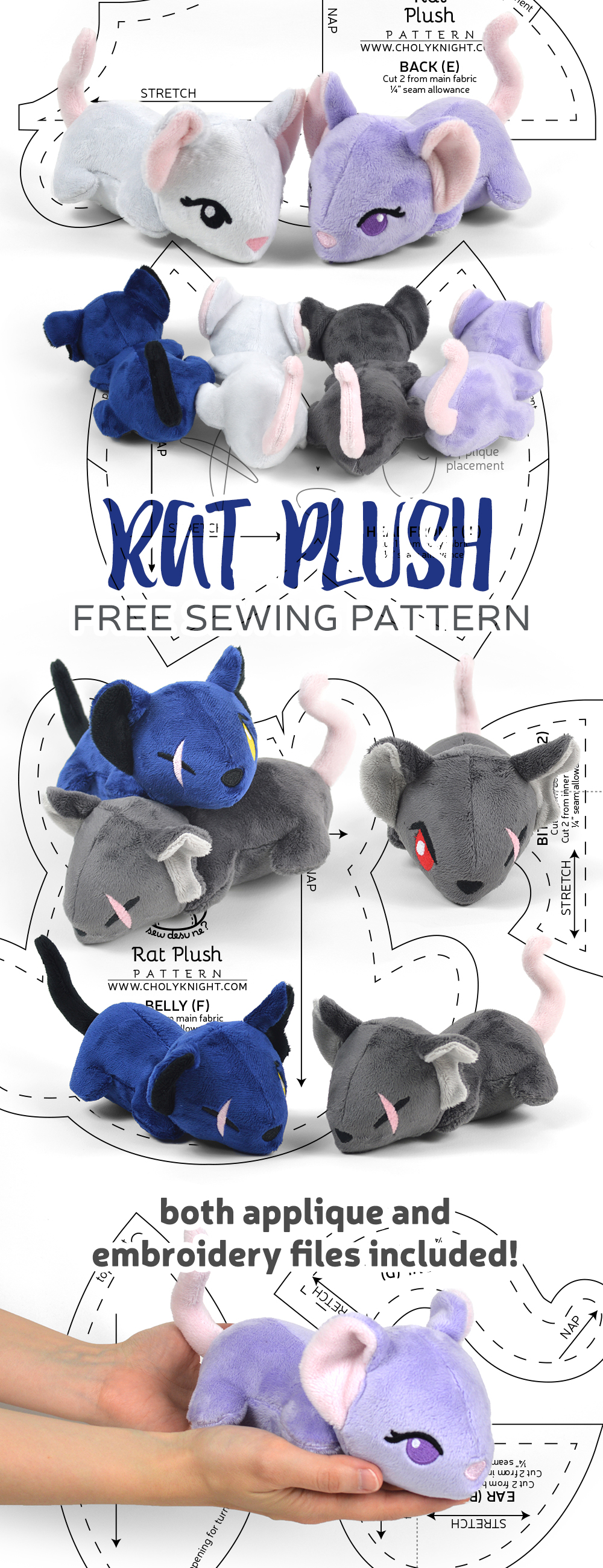 Rat Plush Sewing Pattern by SewDesuNe on DeviantArt