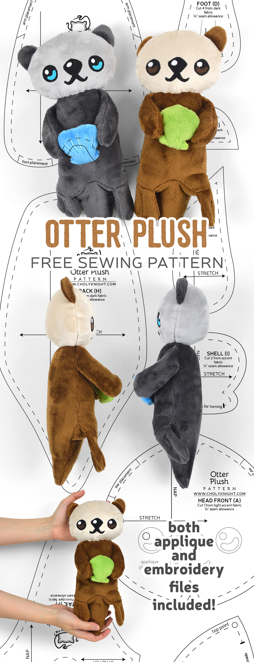 Otter Plush Sewing Pattern by SewDesuNe on DeviantArt