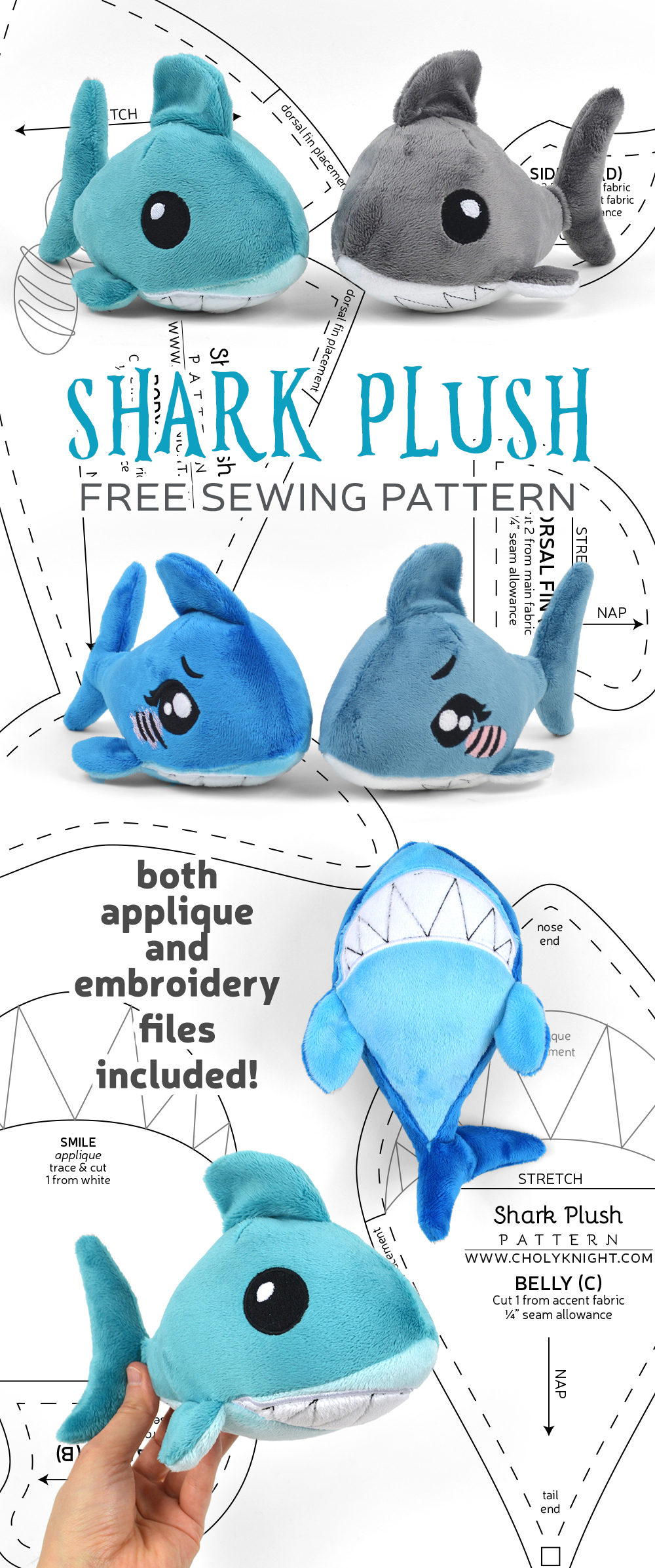 Shark Plush Sewing Pattern by SewDesuNe on DeviantArt