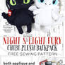 Night and Light Fury Plush Backpack Sewing Pattern