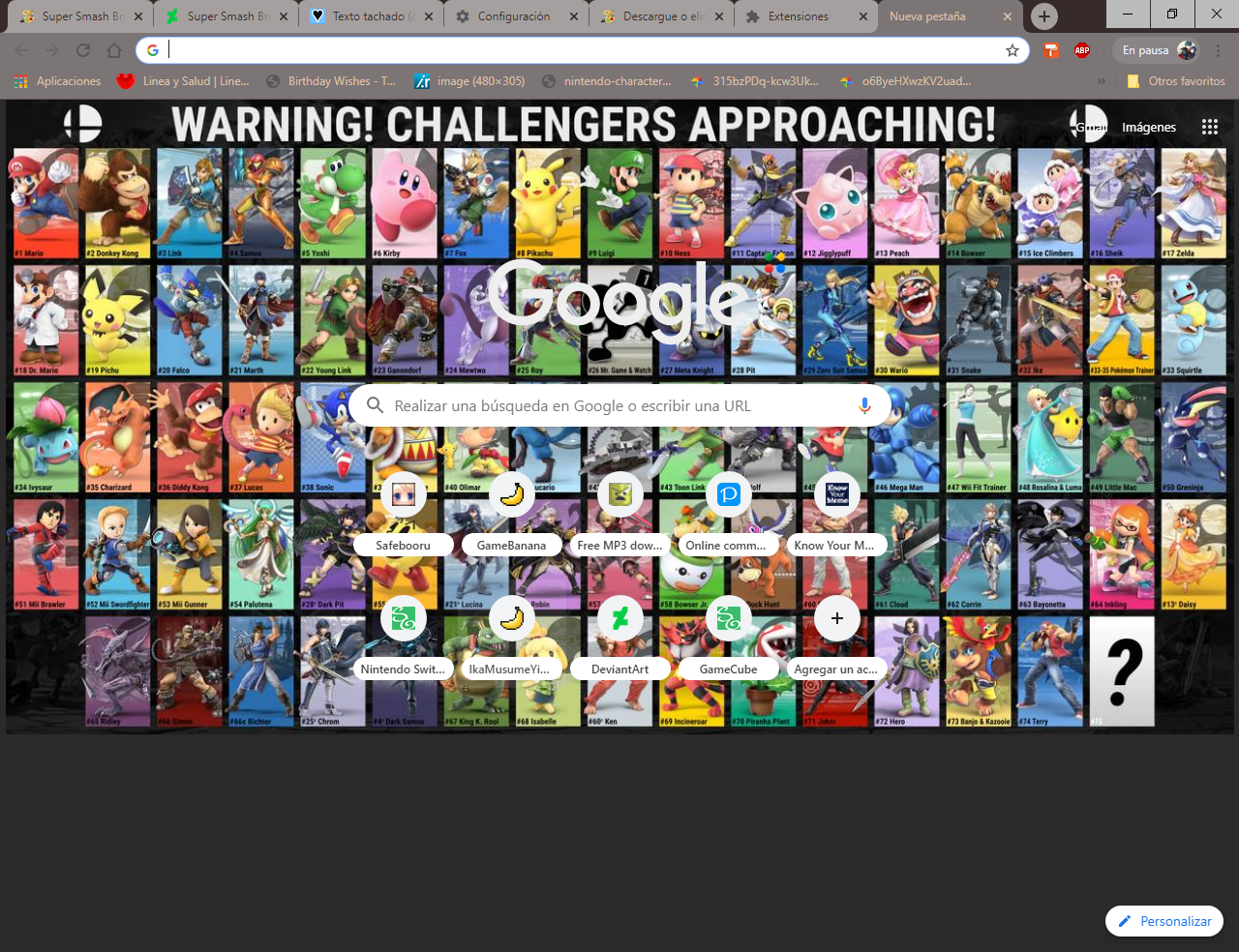Super Smash Bros Ultimate Theme for Chrome by YiyaRoxie on DeviantArt