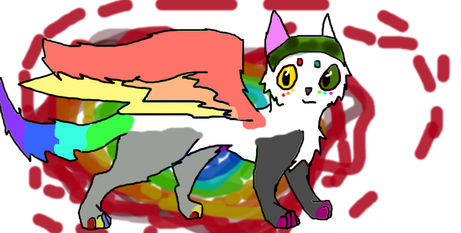 Hippie Cat Adoptable! ( 2 points ) OPEN by KiwiTheKitteh on DeviantArt