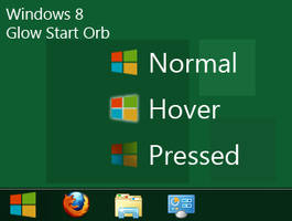 Windows 8 Glow Start Orb LARGE/SMALL TOP/BOTTOM