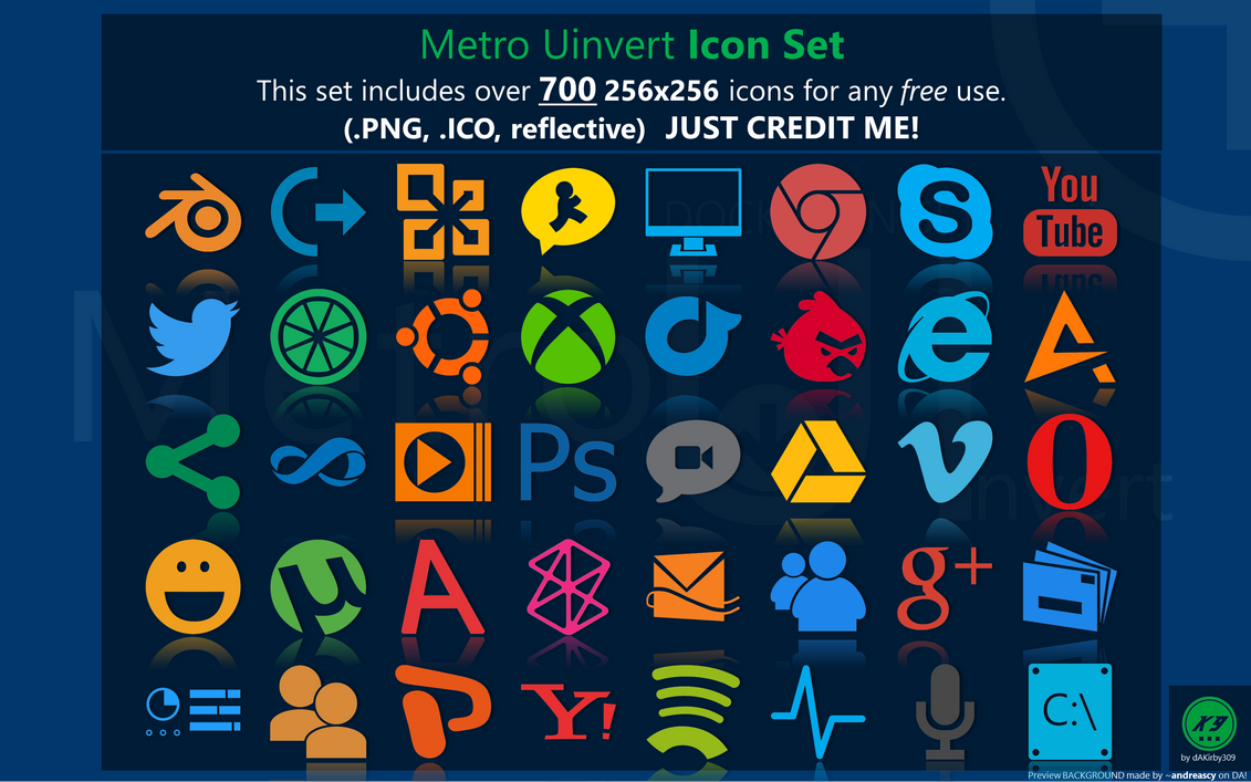 Metro Uinvert Dock Icon Set - 725 Icons by dAKirby309 on DeviantArt