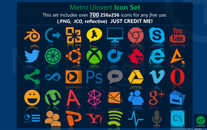 Metro Uinvert Dock Icon Set - 725 Icons