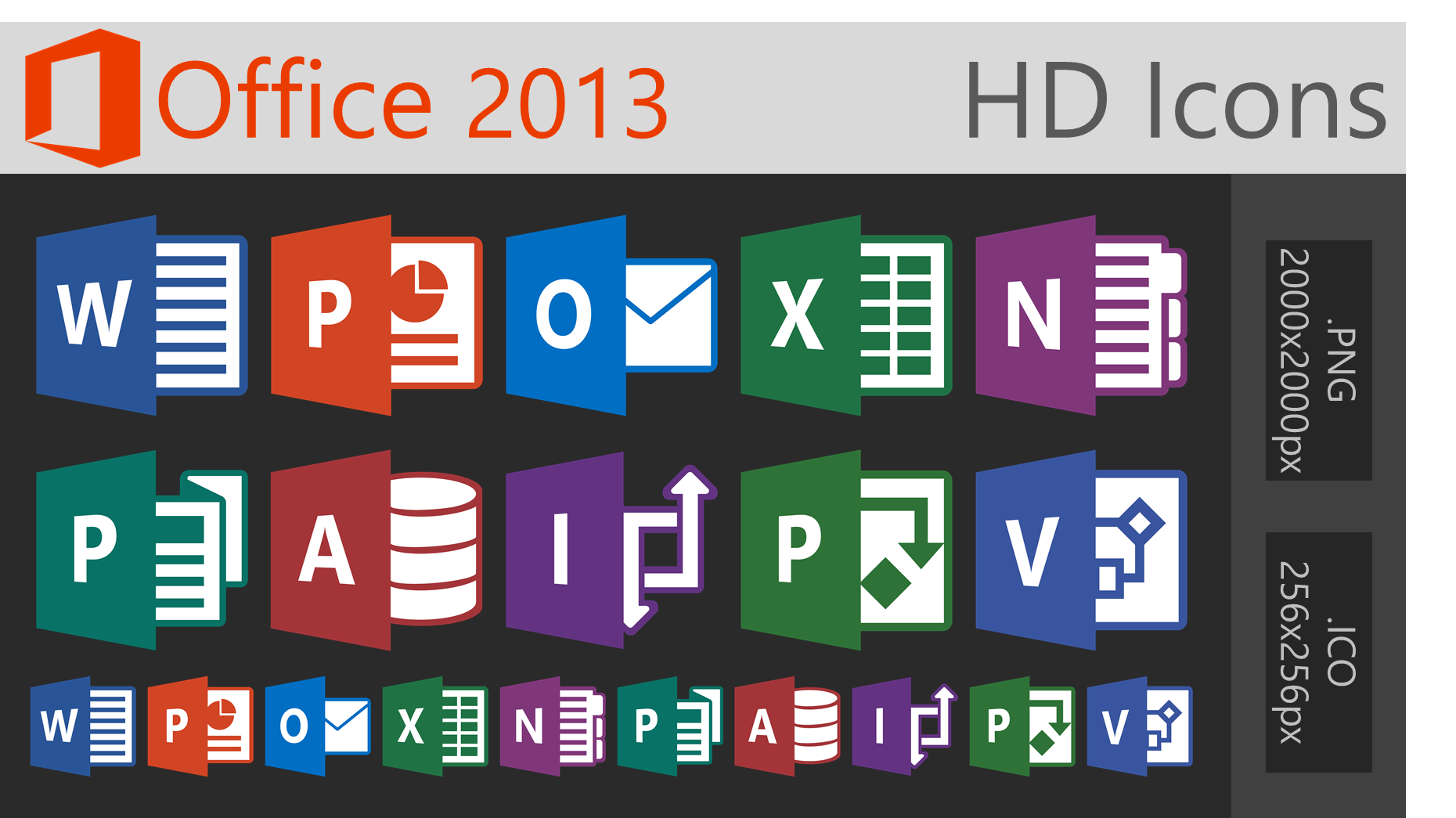 Office 2013 HD Icons - (LARGE)