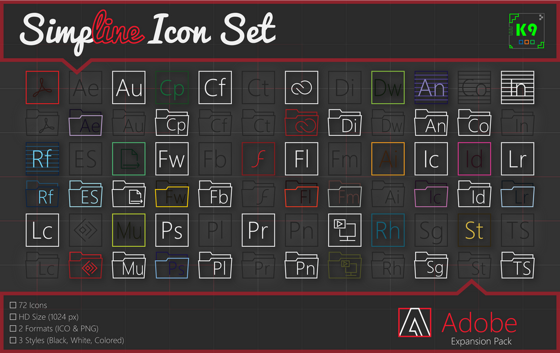 Simpline Icon Set - Adobe Expansion by dAKirby309