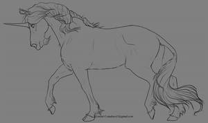 Unicorn Lineart (With Base)