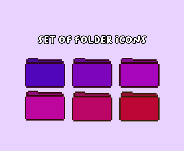 1 FOLDER ICONS, Pixelated PART 1 OF 4 by gabibimbap on DeviantArt