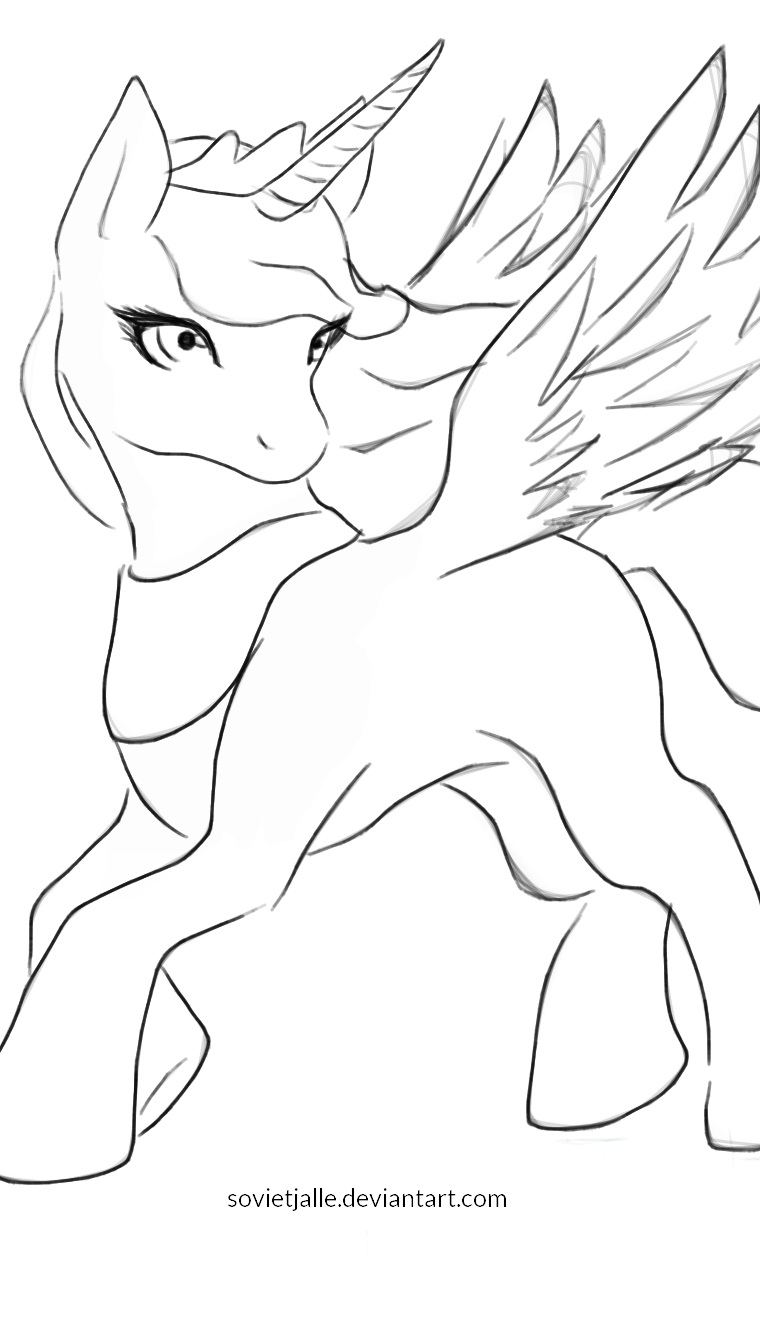Princess Luna - Free Lineart by Jallecchi on DeviantArt