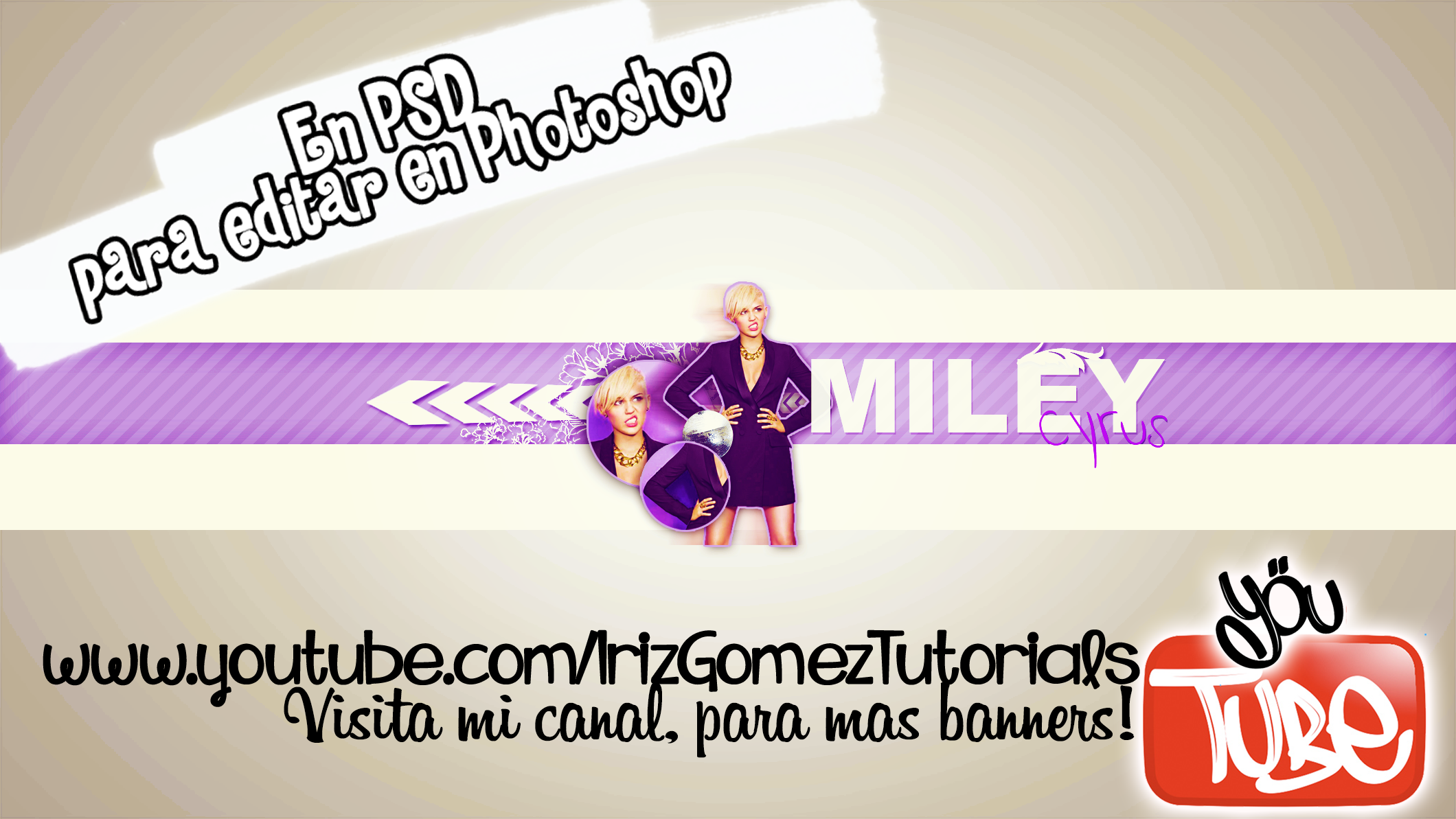 Banner/Youtube #2: Miley cyrus, Morado!