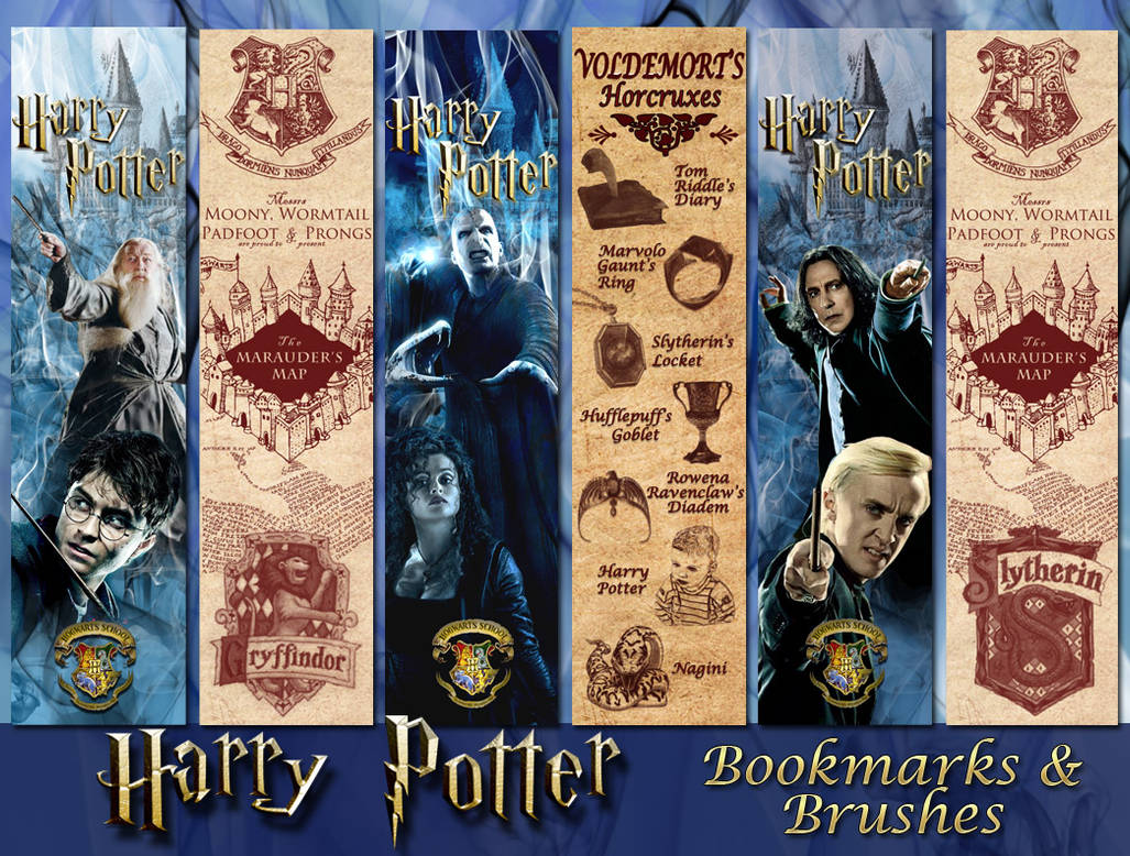 Harry Potter Bookmarks and brushes by auRoraBor on DeviantArt