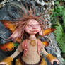 Handmade Autumn Fairy Doll, OOAK Collectible Art. 