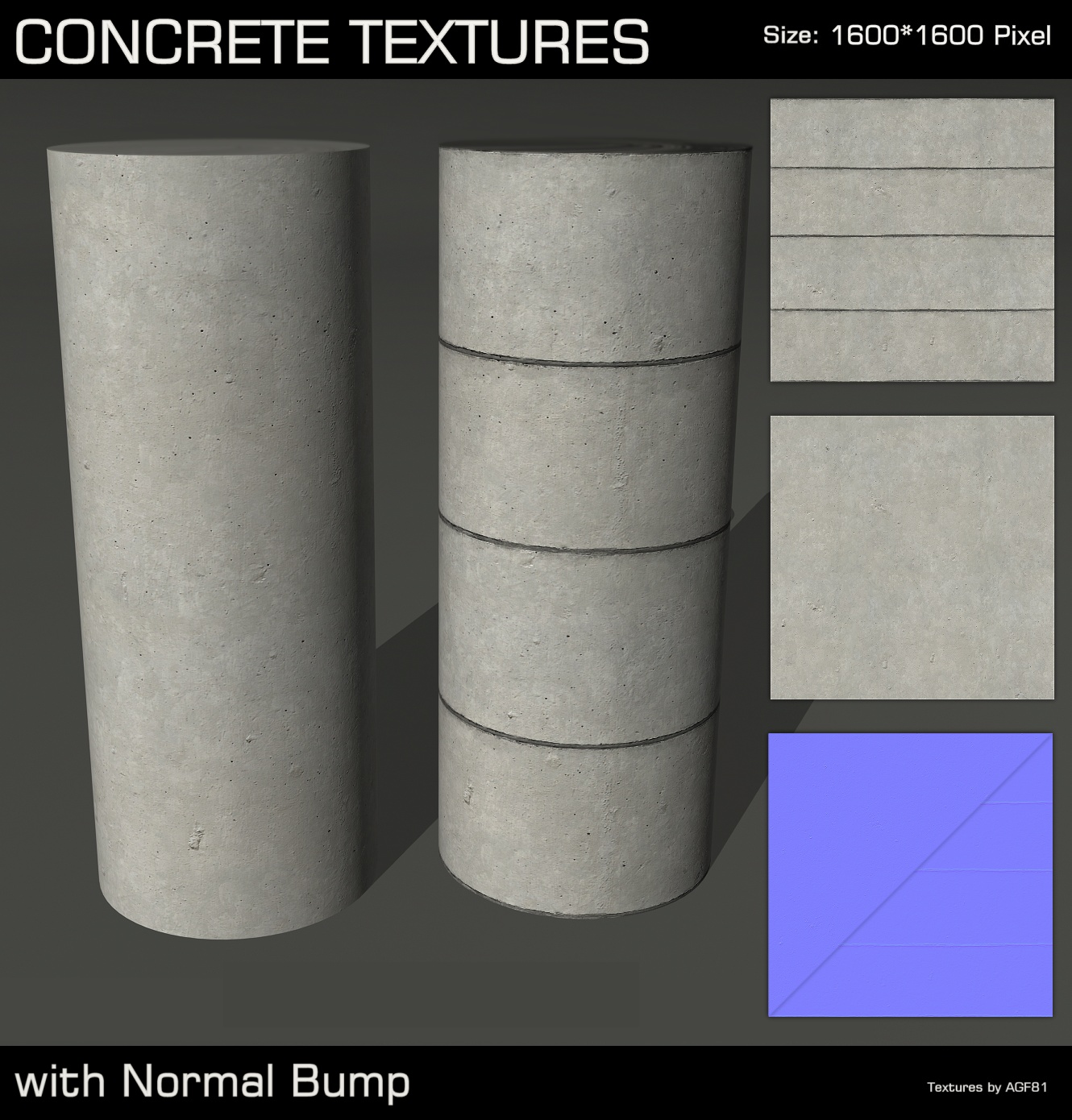 Seamless Concrete Textures by AGF81