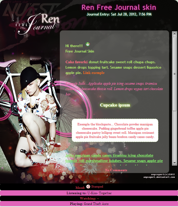 :Nu'est: Ren Free Journal Skin